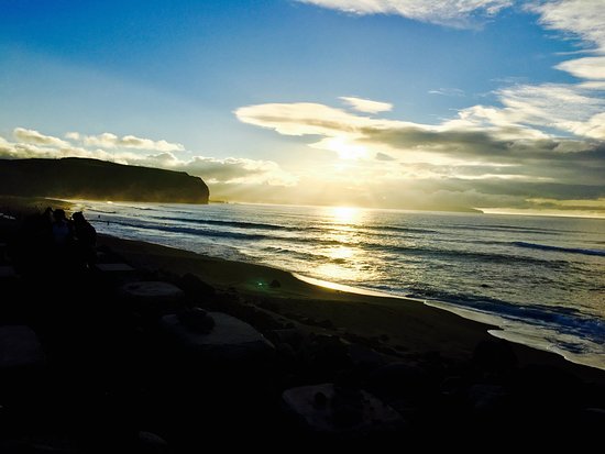 Luz de fim de tarde sobre o mar de Santa Bárbara